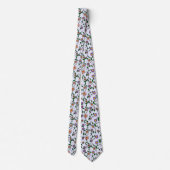 Farbenfrohe Blume, Blumenmuster, Grüne, Boho Krawatte (Rückseite)