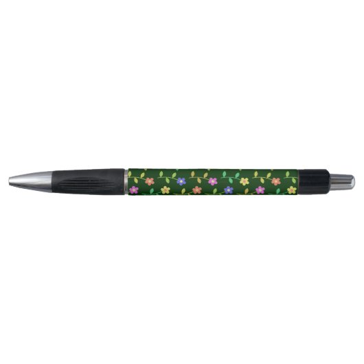 Farbenfrohe Blume, Blumenmuster, Grüne, Boho Kugelschreiber (Vorderseite)