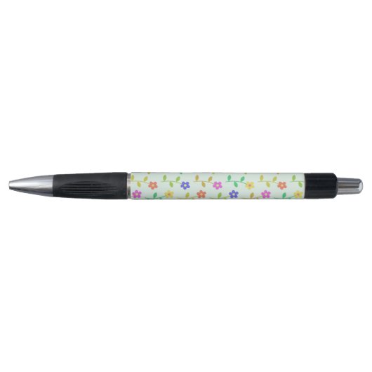 Farbenfrohe Blume, Blumenmuster, Grüne, Boho Kugelschreiber (Vorderseite)