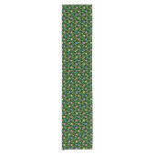 Farbenfrohe Blume, Blumenmuster, Grüne, Boho Kurzer Tischläufer (Vorderseite)
