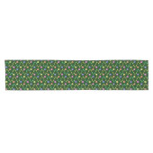 Farbenfrohe Blume, Blumenmuster, Grüne, Boho Kurzer Tischläufer (Horizontal)
