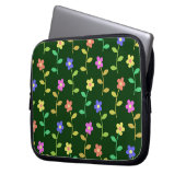 Farbenfrohe Blume, Blumenmuster, Grüne, Boho Laptopschutzhülle (Vorderseite Links)