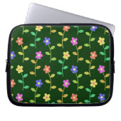 Farbenfrohe Blume, Blumenmuster, Grüne, Boho Laptopschutzhülle (Vorderseite)