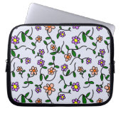 Farbenfrohe Blume, Blumenmuster, Grüne, Boho Laptopschutzhülle (Vorderseite)