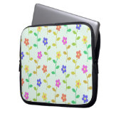 Farbenfrohe Blume, Blumenmuster, Grüne, Boho Laptopschutzhülle (Vorderseite Links)