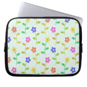 Farbenfrohe Blume, Blumenmuster, Grüne, Boho Laptopschutzhülle (Vorderseite)