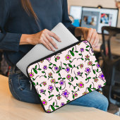 Farbenfrohe Blume, Blumenmuster, Grüne, Boho Laptopschutzhülle