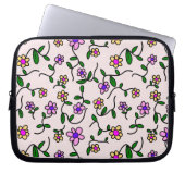 Farbenfrohe Blume, Blumenmuster, Grüne, Boho Laptopschutzhülle (Vorderseite)