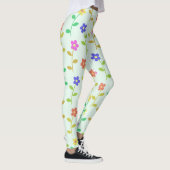 Farbenfrohe Blume, Blumenmuster, Grüne, Boho Leggings (Rechts)