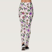 Farbenfrohe Blume, Blumenmuster, Grüne, Boho Leggings (Rückseite)