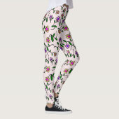 Farbenfrohe Blume, Blumenmuster, Grüne, Boho Leggings (Rechts)