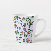 Farbenfrohe Blume, Blumenmuster, Grüne, Boho Milchtasse (Rechts)