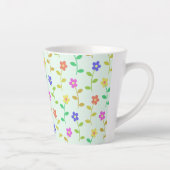 Farbenfrohe Blume, Blumenmuster, Grüne, Boho Milchtasse (Rechts)