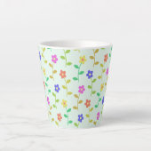 Farbenfrohe Blume, Blumenmuster, Grüne, Boho Milchtasse (Vorderseite)