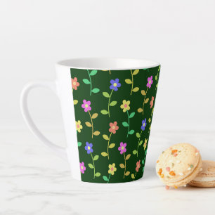 Farbenfrohe Blume, Blumenmuster, Grüne, Boho Milchtasse