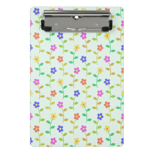Farbenfrohe Blume, Blumenmuster, Grüne, Boho Mini Klemmbrett