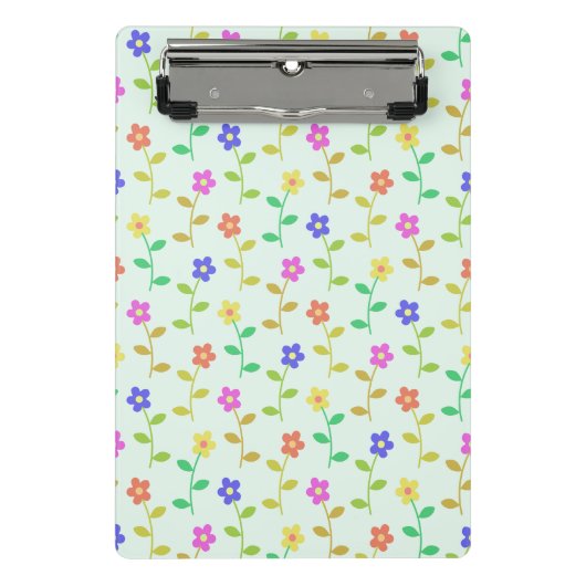 Farbenfrohe Blume, Blumenmuster, Grüne, Boho Mini Klemmbrett (Vorderseite)