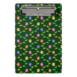 Farbenfrohe Blume, Blumenmuster, Grüne, Boho Mini Klemmbrett