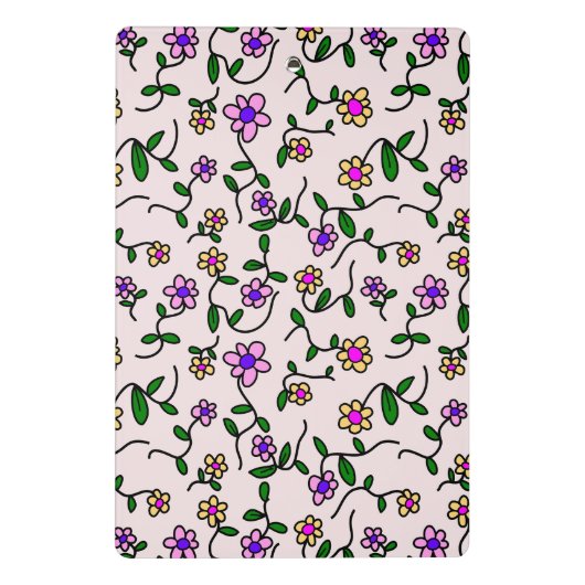 Farbenfrohe Blume, Blumenmuster, Grüne, Boho Mini Klemmbrett (Rückseite)