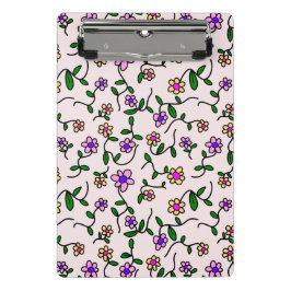 Farbenfrohe Blume, Blumenmuster, Grüne, Boho Mini Klemmbrett