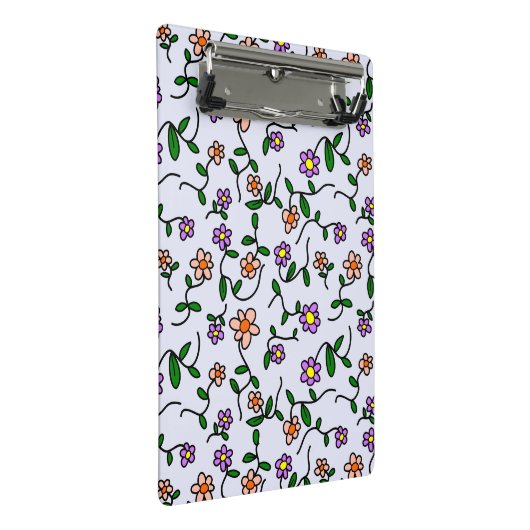 Farbenfrohe Blume, Blumenmuster, Grüne, Boho Mini Klemmbrett (Schrägansicht)