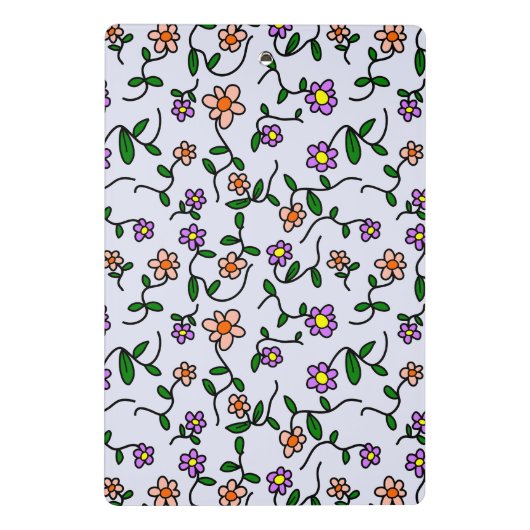 Farbenfrohe Blume, Blumenmuster, Grüne, Boho Mini Klemmbrett (Rückseite)