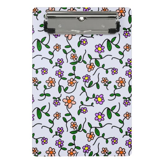 Farbenfrohe Blume, Blumenmuster, Grüne, Boho Mini Klemmbrett (Vorderseite)