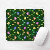 Farbenfrohe Blume, Blumenmuster, Grüne, Boho Mousepad (Mit Mouse)