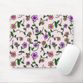 Farbenfrohe Blume, Blumenmuster, Grüne, Boho Mousepad (Mit Mouse)