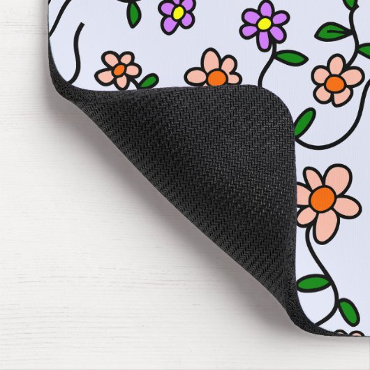 Farbenfrohe Blume, Blumenmuster, Grüne, Boho Mousepad (Ecke)