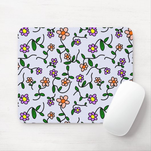 Farbenfrohe Blume, Blumenmuster, Grüne, Boho Mousepad (Mit Mouse)