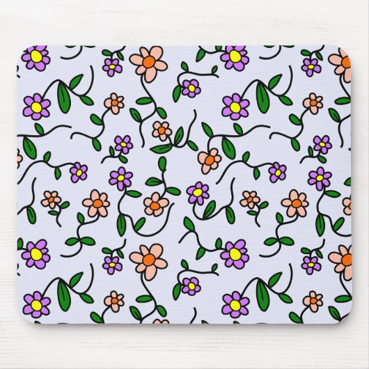 Farbenfrohe Blume, Blumenmuster, Grüne, Boho Mousepad (Vorne)