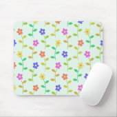 Farbenfrohe Blume, Blumenmuster, Grüne, Boho Mousepad (Mit Mouse)
