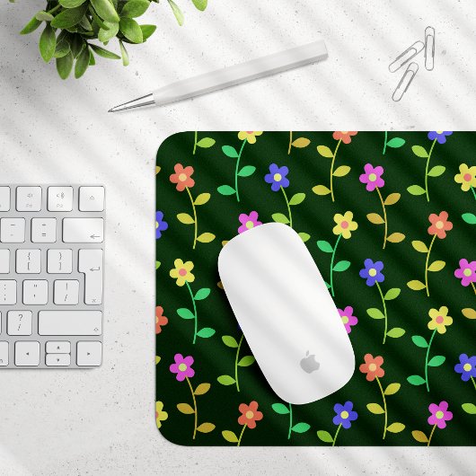 Farbenfrohe Blume, Blumenmuster, Grüne, Boho Mousepad