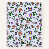 Farbenfrohe Blume, Blumenmuster, Grüne, Boho Notizblock (Vorderseite)