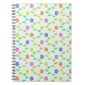 Farbenfrohe Blume, Blumenmuster, Grüne, Boho Notizblock (Vorderseite)