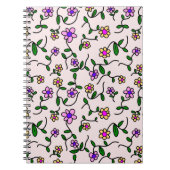 Farbenfrohe Blume, Blumenmuster, Grüne, Boho Notizblock (Vorderseite)