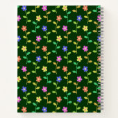 Farbenfrohe Blume, Blumenmuster, Grüne, Boho Notizblock (Rückseite)