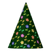 Farbenfrohe Blume, Blumenmuster, Grüne, Boho Partyhütchen (Links)
