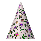 Farbenfrohe Blume, Blumenmuster, Grüne, Boho Partyhütchen (Links)