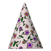 Farbenfrohe Blume, Blumenmuster, Grüne, Boho Partyhütchen (Rechts)