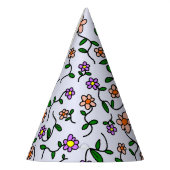 Farbenfrohe Blume, Blumenmuster, Grüne, Boho Partyhütchen (Links)