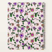 Farbenfrohe Blume, Blumenmuster, Grüne, Boho Planer (Rückseite)