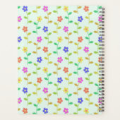 Farbenfrohe Blume, Blumenmuster, Grüne, Boho Planer (Rückseite)