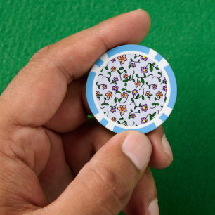 Farbenfrohe Blume, Blumenmuster, Grüne, Boho Pokerchips