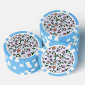 Farbenfrohe Blume, Blumenmuster, Grüne, Boho Pokerchips (Stapel)