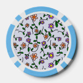 Farbenfrohe Blume, Blumenmuster, Grüne, Boho Pokerchips (Rückseite)