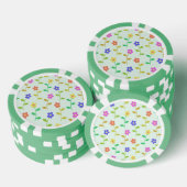 Farbenfrohe Blume, Blumenmuster, Grüne, Boho Pokerchips (Stapel)