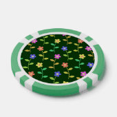 Farbenfrohe Blume, Blumenmuster, Grüne, Boho Pokerchips (Einzeln)