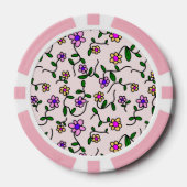 Farbenfrohe Blume, Blumenmuster, Grüne, Boho Pokerchips (Vorderseite)